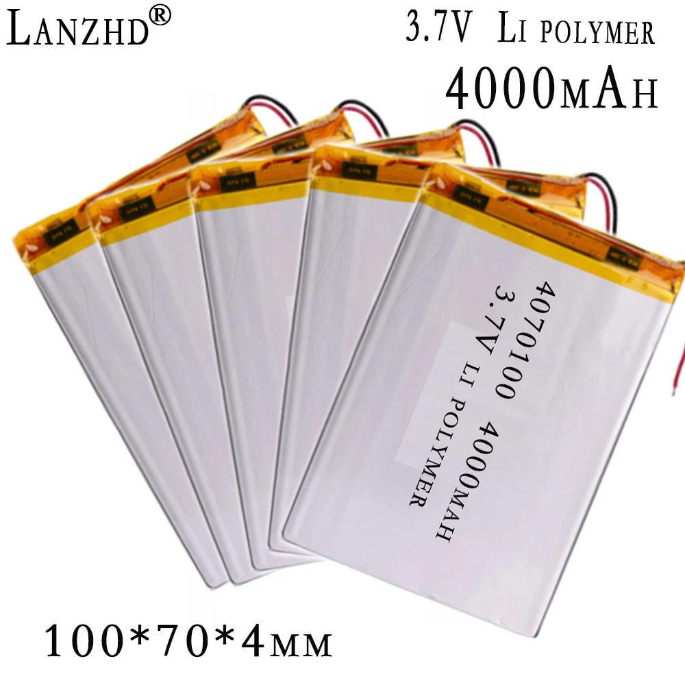 

1-12pcs 4070100 3.7V 4000mAh Li-Polymer Li-ion Battery For 7 inch Tablet PC pipo s2 elf Cube U25GT Onda 7" Inch DVD 406999