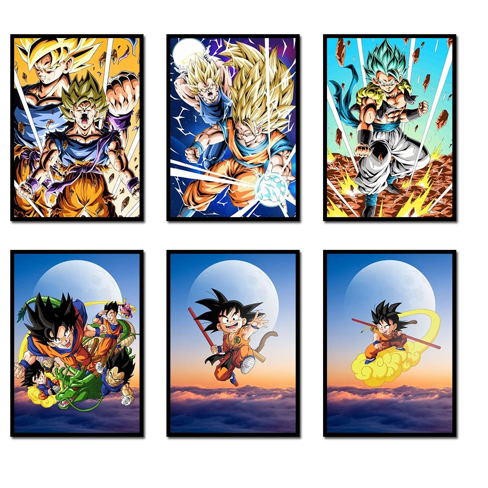 

Japanese Classic Anime Oil Painting Dragon Ball Figures Majin Buu Beerus Home Room Bar Wall Decor Art Painting 40x50cm