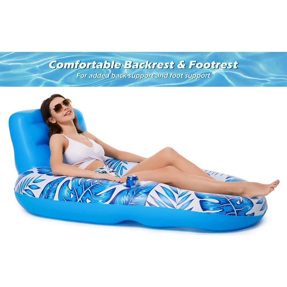 

Inflatable Floating Chair Portable Floating Boat Lounge Multifunctional Water Lounger Chair for Beach Vacation/Family Pool Party