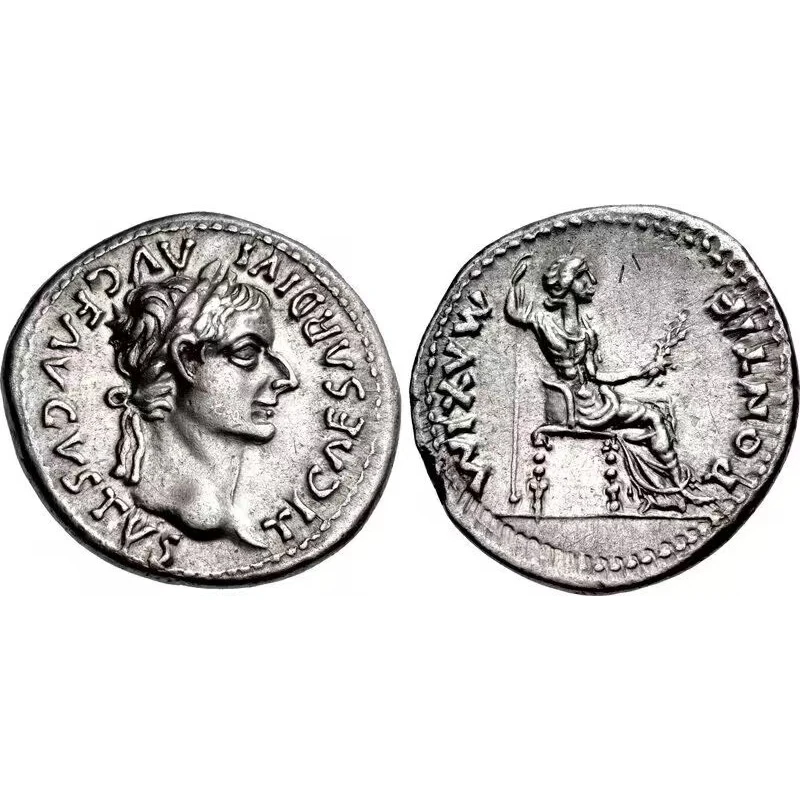 

Антикварная медная монета Тиберия