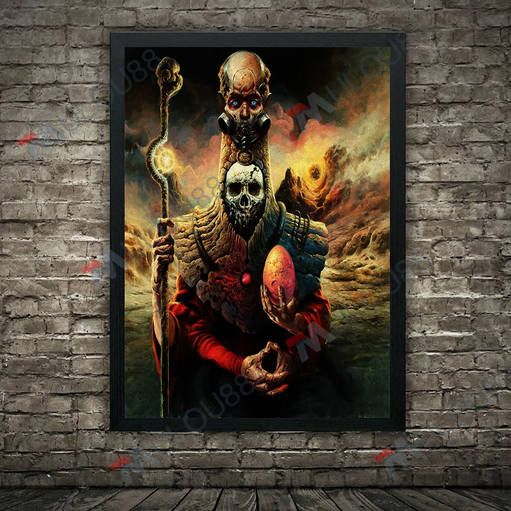 Живопись на холсте &quotЖуткий злой шаман и гондель Райдер&quot