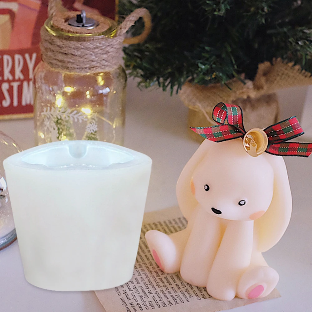 

Handmade Gifts Wax Soap Home Polymer Molds Making Bunny Resin Clay Silicone Moulds DIY Rabbit 3D Candle modelo de cera
