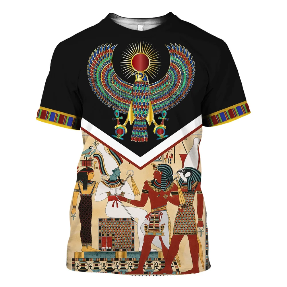 

Egyptian God Eye of Horus Graphic T Shirts Men Summer Quick Drying Cool Polyester Casual Unisex Round Neck Oversized T-shirt