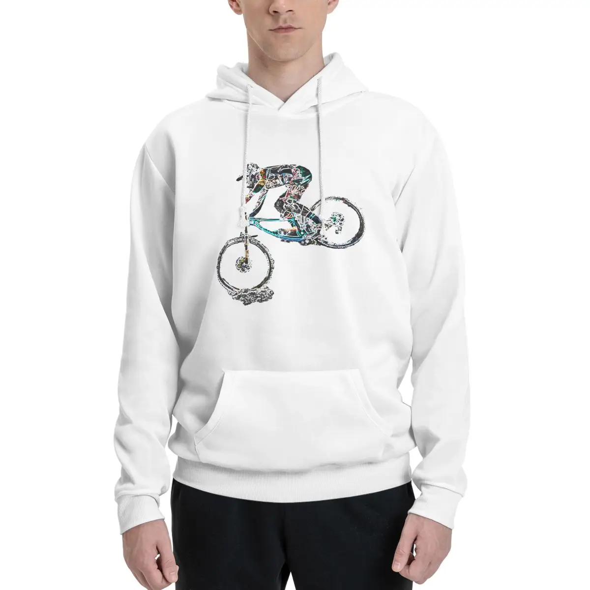 

Funny Mtb Mountain Bike Cycling Classic 13 Couples Plus Velvet Hooded Sweater High grade Travel Kawaii Hooded rope pullover