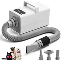 lonic high velocity pet hair dryer 4 3hp adjustable heating speed dog cat blower lcd digital display touch control 4 nozzles