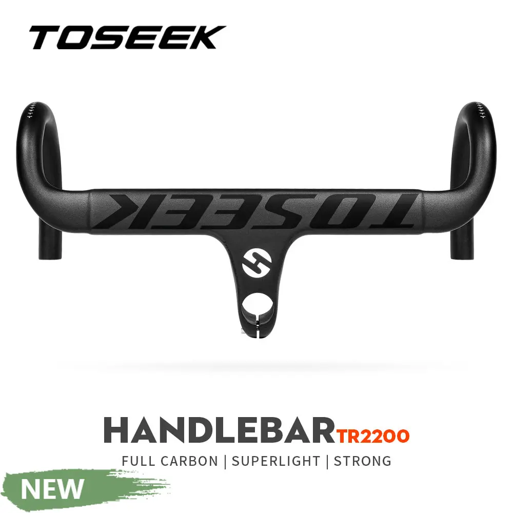 

TOSEEK Carbon Road Bike Handlebar 28.6mm Handlebars Stem Matt Black Bicycle Drop Handle Bent Bars Cycling Accessorie