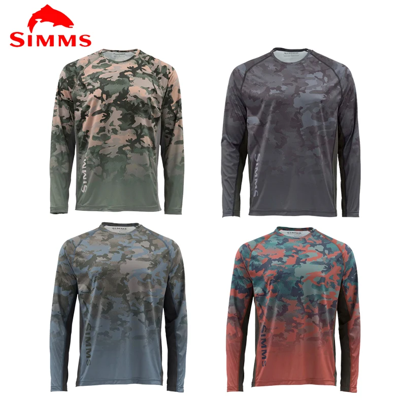 

2023 SIMMS Long Sleeve Fishing Shirt Men's UV Protection Hooded Jacket Sunscreen Breathable Mosquito Repellent Thin Fishing Shir