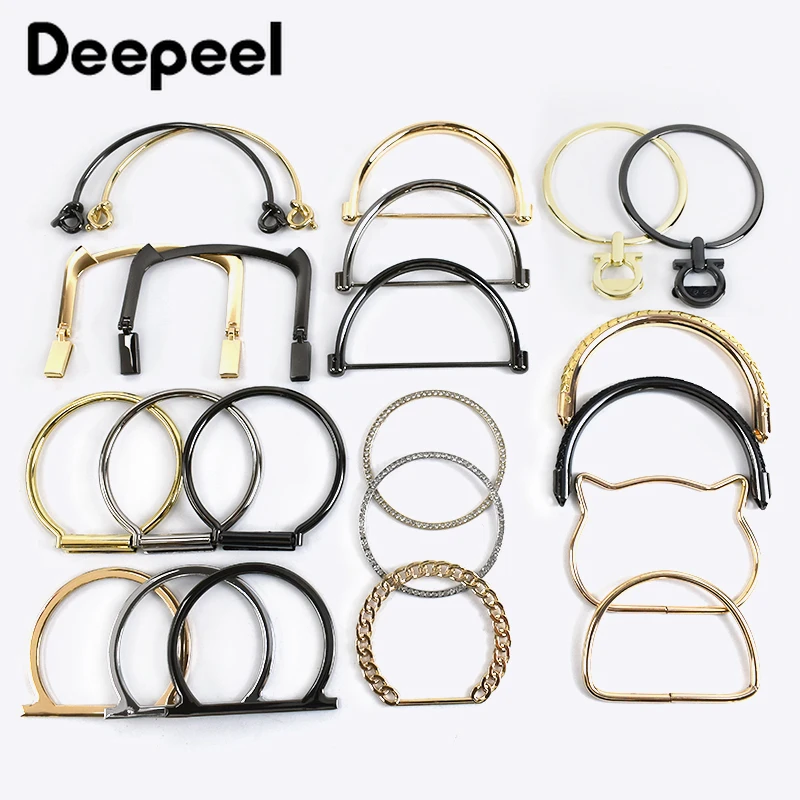 2Pcs Deepeel Metal Bag Handles DIY Handmade Sewing Brackets Purse Frame Handle for Making Handbag Hardware Wallet Accessories | Багаж и
