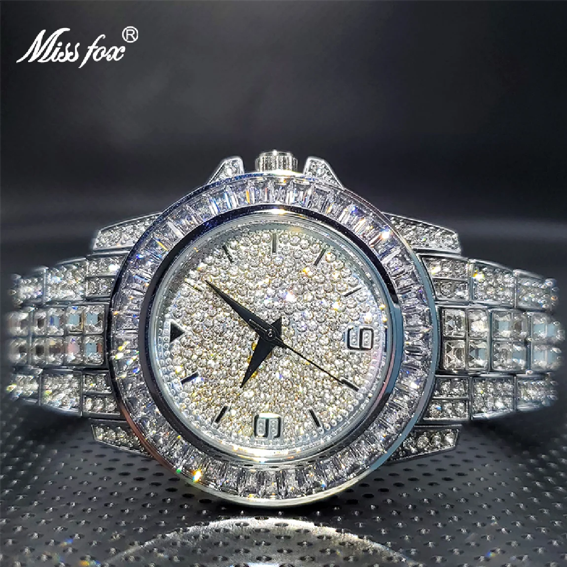 

MISSFOX Baguette Bezel Luxury Watches Men High Quality Jewelry Waterproof Quartz Watches for Lover Couple Trending Products 2021