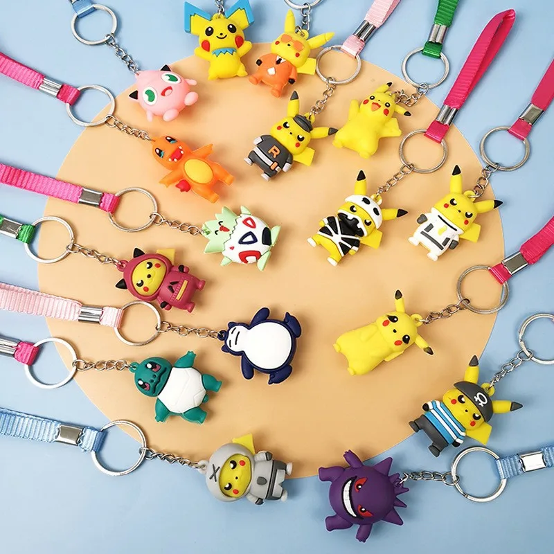 

Kawaii Pokémon Pikachu Key Chain PVC Bag Pendant Pikachu Cosplay Q Version Pokémon Key Chain Backpack Accessories Children's Toy