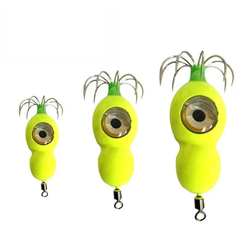 

2/4/5PCS Fish Hook Cuttlefish Shape Not Easily Bent Sharp Luminescence Hard Parker Crank Hook Head No Barbs Reusable Fishhook