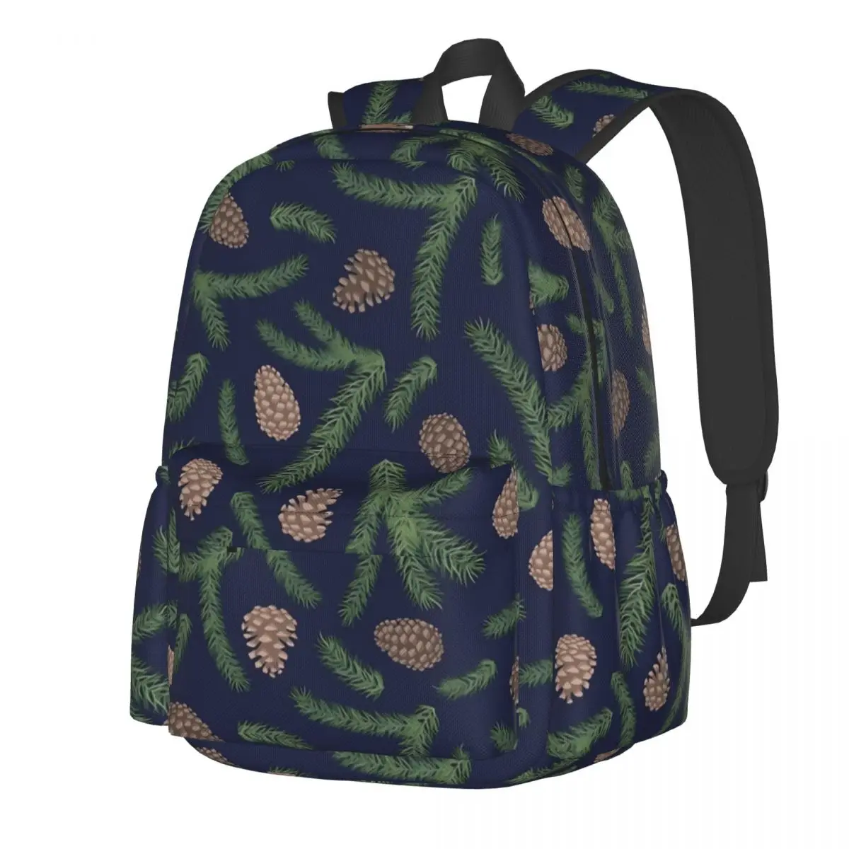 

Pine Cones Backpack Branches Print Women Men Polyester College Backpacks Print Pretty High School Bags Rucksack