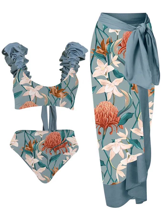 

Fashion Floral Print Bikini Set