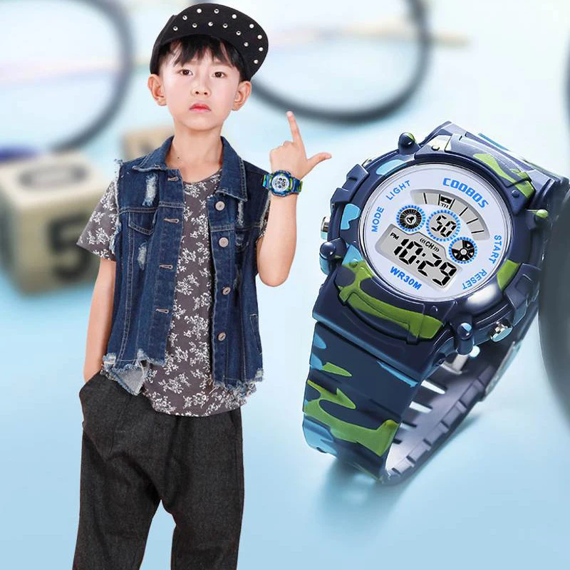 

Kid's Luminous Electronic Digital Watch Sport Wrist Watch Children Clock Waterproof Strap Fashion Simple Boys Girls Watches Gift