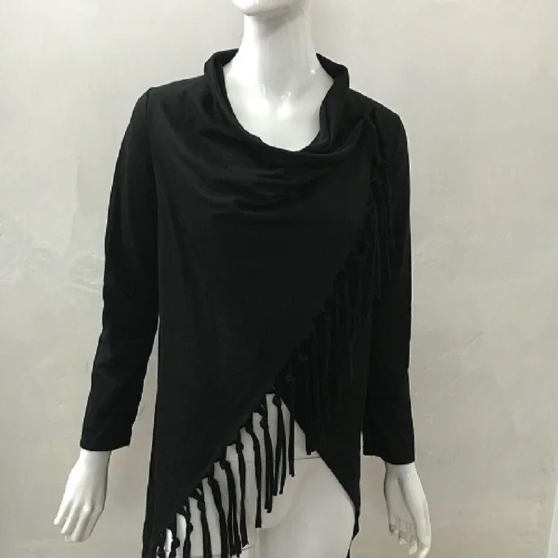 Женский весенне-зимний женский кардиган нестандартной формы с кисточками