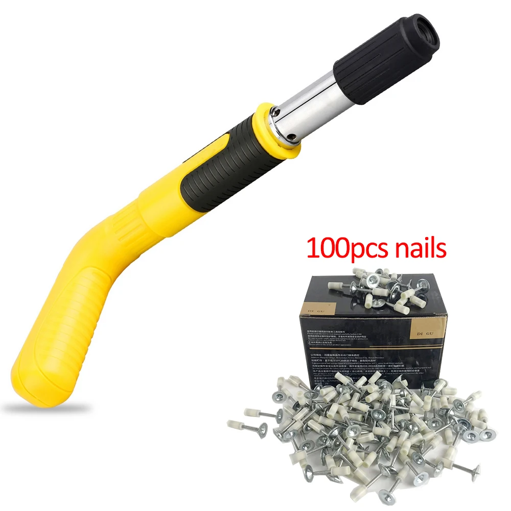

Manual Steel Nail Gun Rivet Tool Concrete Wall Anchor Wire Slotting Device Decoration Power Tools Tufting Gun W/ 100pcs nails