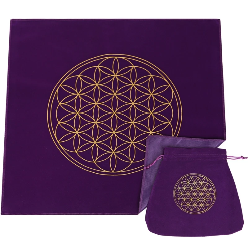 

Flower of Life Divination Tablecloth Metatron Tarot Card Tablecloth Altar Cloth Board Game Card Pad for Psychologists