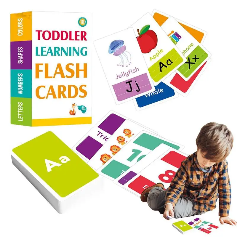 

Early Learning Flash Cards Memory Game 2-4 Years Toddler Flash Cards Alphabet Flash Cards Numbers Colors Shapes Sight Word Flash