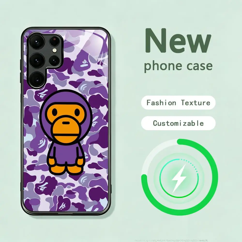 Фото Модный высококачественный чехол B-BAPEES cooL для Samsung S26 S25 S24 S23 S22 S21 S20 Plus Ultra Note20, стеклянный магнитный чехол. №2