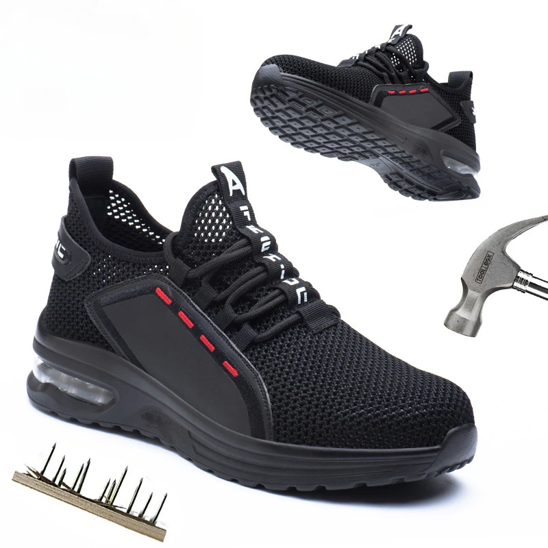 Рабочие кроссовки обувь со стальным носком мужская защитная устойчивая к