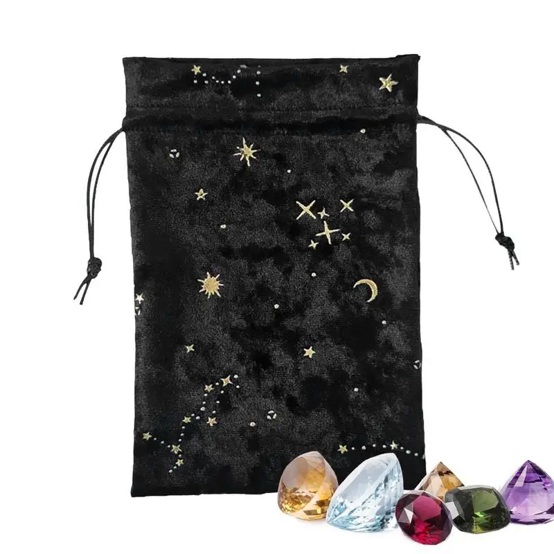 

Velvet Drawstring Bag Jewelry Bag With Stars And Moons Jewelry Bag Pouch For Tarot Rune Bag Playing Cards Coins Cosmetics