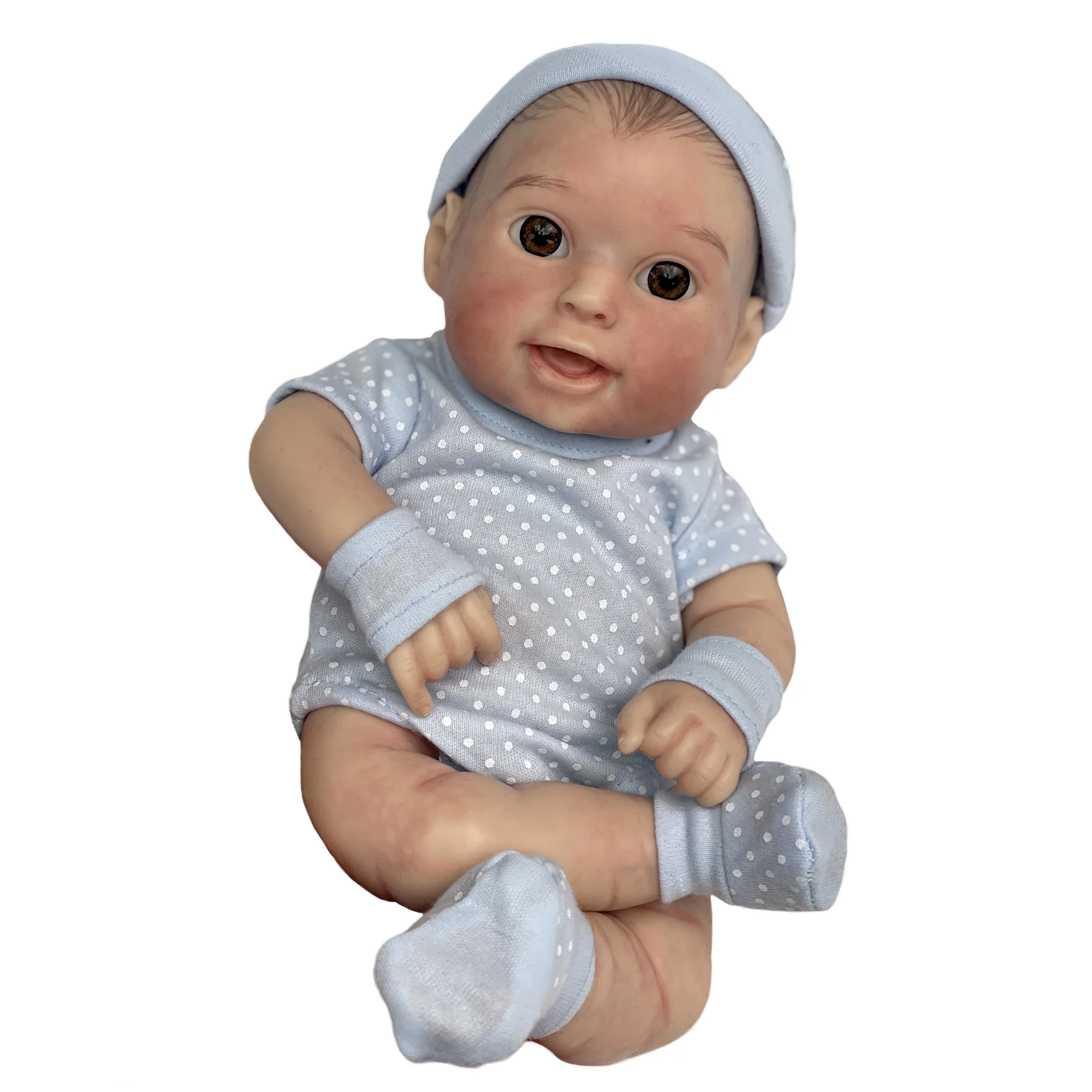 

10-12Inch bebes reborn de silicone real Handmade Soft Solid Silicone Bebe Reborn Dolls Painted Lifelike Bebe Finished Doll