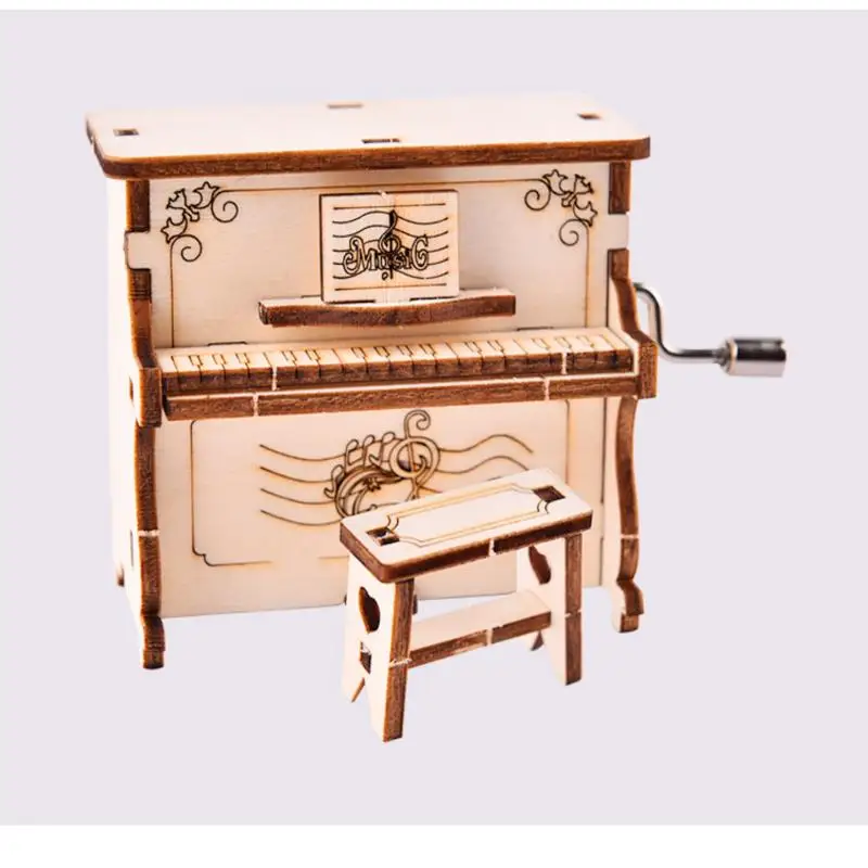 

Piano 3D Wooden Puzzle Office Home Desk Decoration Wood Hand Music Box
