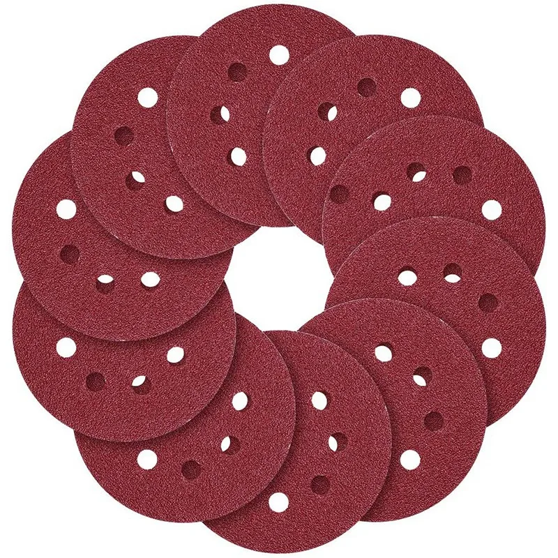 

5Inch 8-Hole Hook And Loop Sanding Discs, 40/80/120/240/320/600/800 Assorted Grits Sandpaper - Pack Of 70