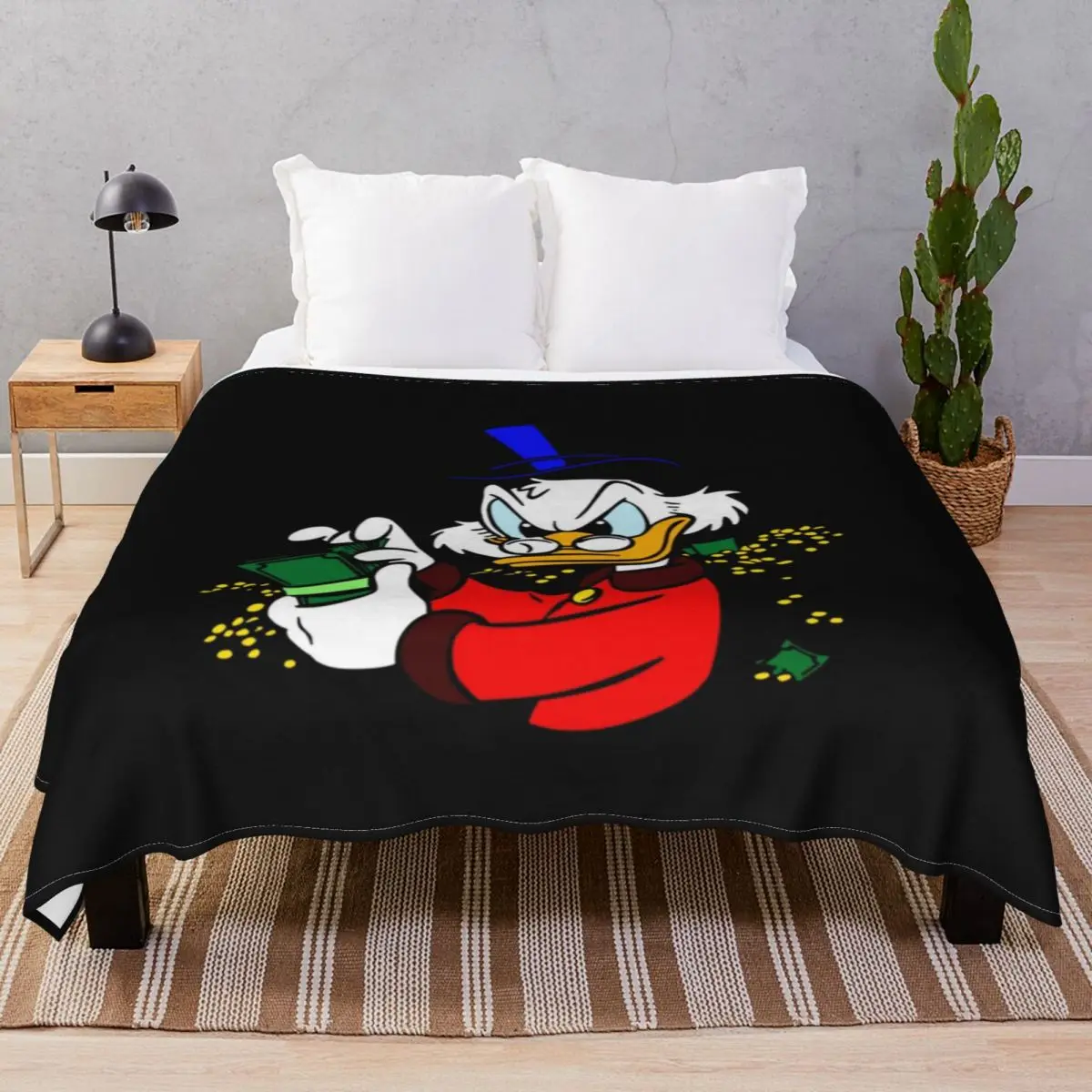 

Scrooge McDuck Blanket Flannel Printed Fluffy Throw Blankets for Bed Home Couch Camp Cinema
