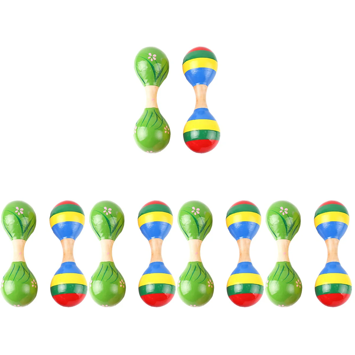 

10 pcs Wooden Maracas Toys Maracas Instruments Musical Enlightenment Toy for Kids