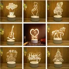 День Святого Валентина Декор Любовь 3D Акриловый светодиодный светильник День Святого Валентина подарочные свадебные сувениры подружки невесты подарок романтический свадебный Декор