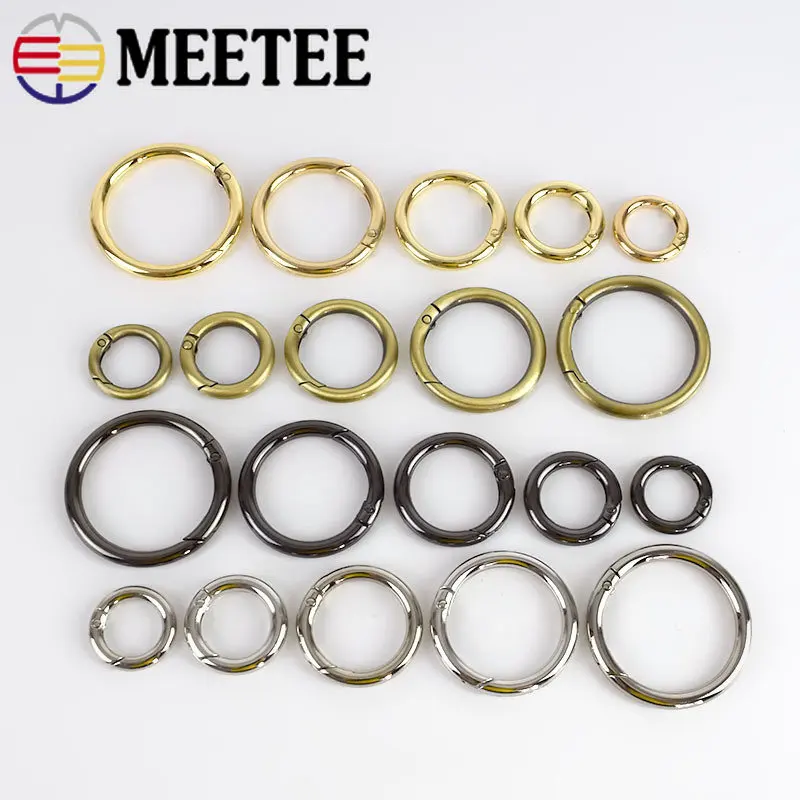 Фото Meetee 10 шт. 7-50 мм Металлические Пружинные уплотнительные кольца пряжка открывающийся кольцо для ключей крючок для самостоятельного изготовл... №1
