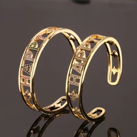 new womens popular jewelry wide version hollow bracelet happy copper inlaid cubic zirconia personality festival bracelet