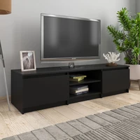 black tv cabinet 140x40x355 cm chglomerated