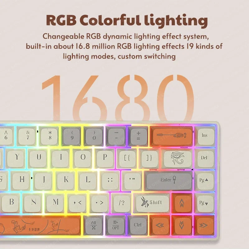 Беспроводная Bluetooth игровая механическая клавиатура Langtu GK69 трехрежимная