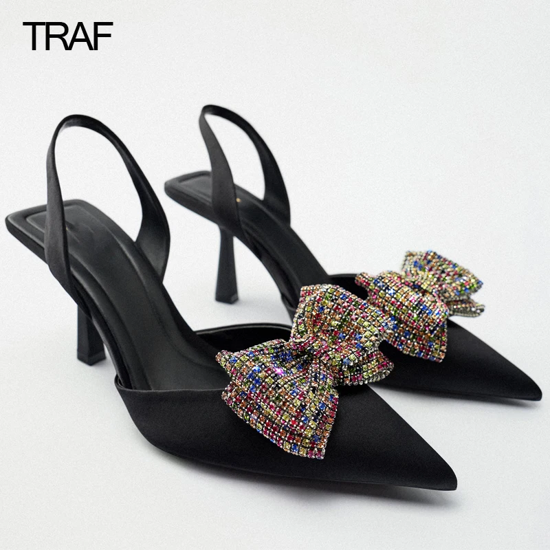 

Женские туфли-лодочки с бантом, на высоком каблуке