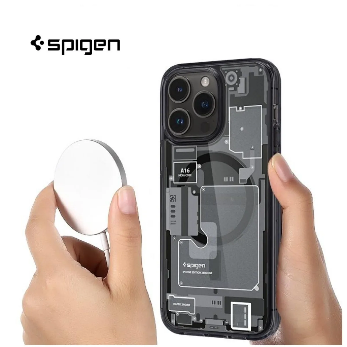 

Spigen Ultra Hybrid Zero One (MagFit) Case For Apple iPhone 12 13 14 Pro Max 15 Pro Max Wireless Charger Case Cover