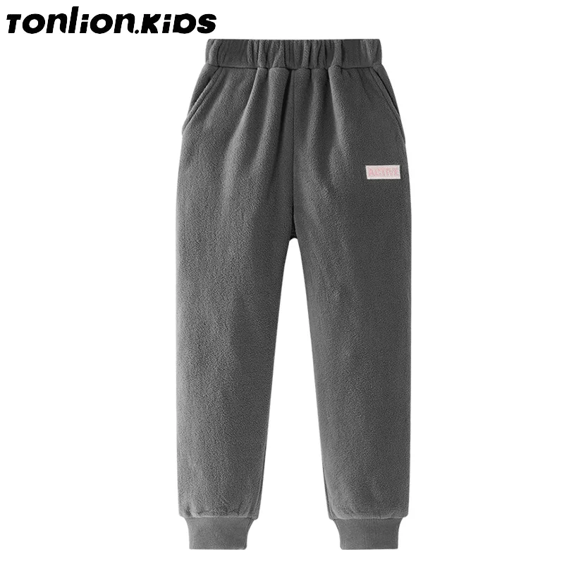 

TON LION KIDS Winter Loose Casual Fashion Warm Girls Sports Pants 5-12 Years Old Fall Clothes for Kids Kids Winter Clothes