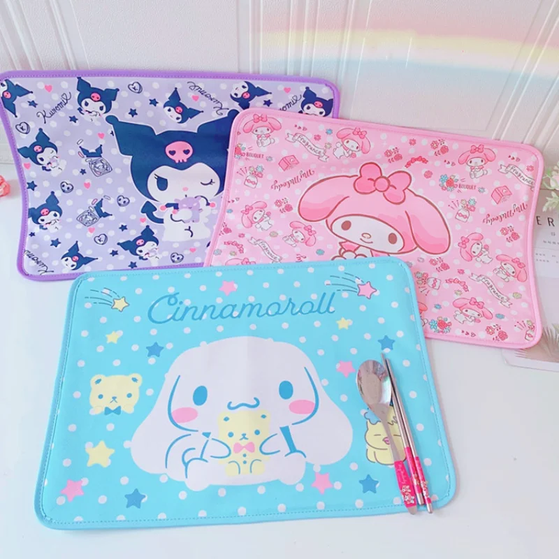 

Мультяшный водонепроницаемый коврик для стола Kuromi My Melody Kitty Cinnamoroll студенческое общежитие коврик для мышки с аниме украшение для еды
