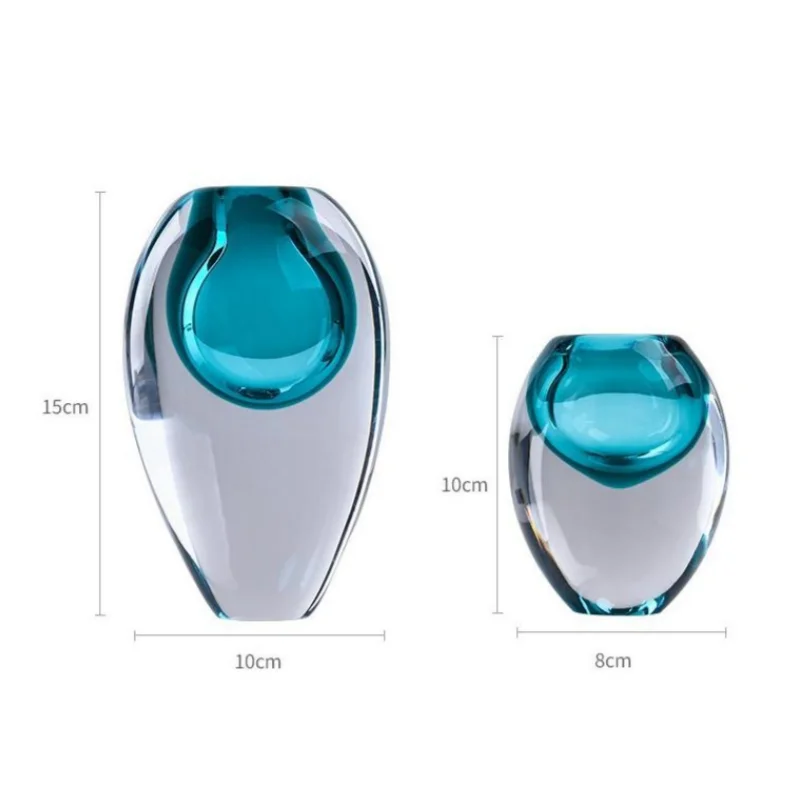 Стеклянная ваза цветная прозрачная толстая подошва гидропонная цветочная