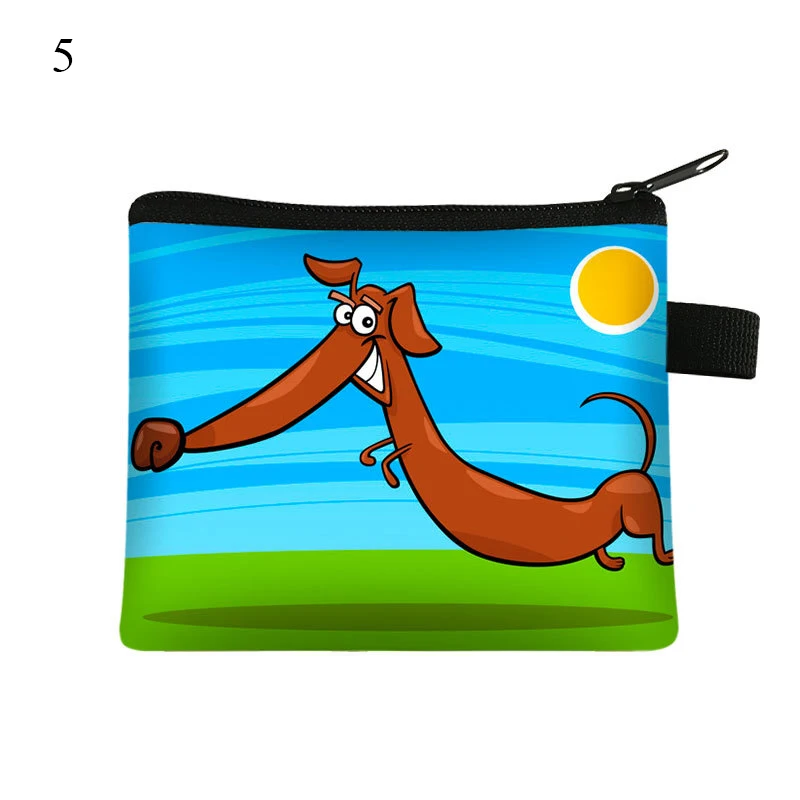Purse Card Holder Coin Bag Wallet Storage Pouch Key Pouch Card Bag Dachshund Dog Zipper Waterproof Cute Portable Personalized
