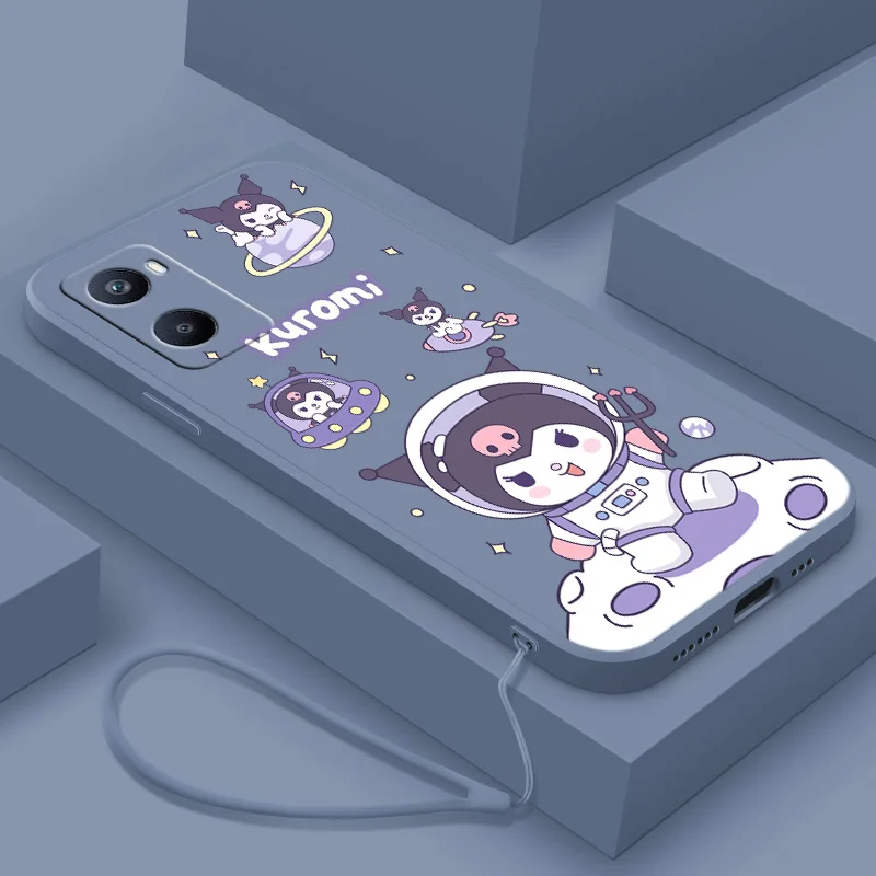 

Kuromi cute For Realme Narzo 50A 50i 30 10 V23 Q5i Q5 GT2 GT Neo 3T C21Y XT X2 Pro Liquid Rope Funda Cover