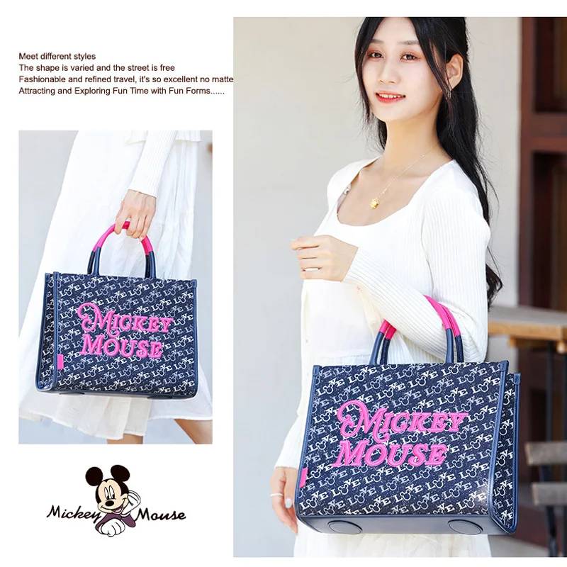 Легкая роскошная элегантная розовая сумка-тоут с Микки Маусом Disney женская