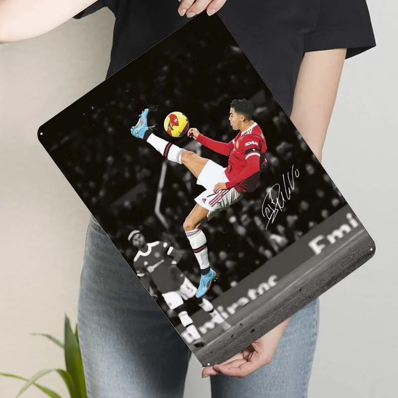 Жестяная вывеска Роналду спортивный постер украшение для игровой комнаты