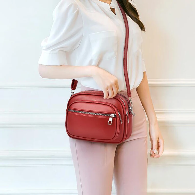 Women's Bag New Crossbody Shoulder Bag Mini Simple Soft PU Leather Fashion Woman Crossbody Bags Casual Round Bag Messenger Bags