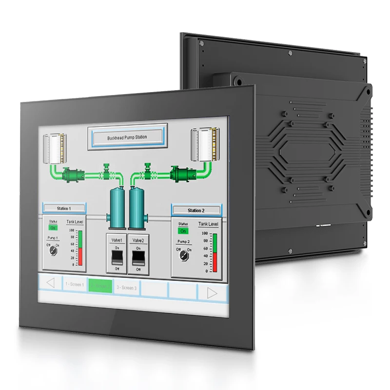 Фото 12-дюймовый промышленный ПК с панелью управления Celeron N97 4G 128G HMI, сенсорный экран, монитор, дисплей №1