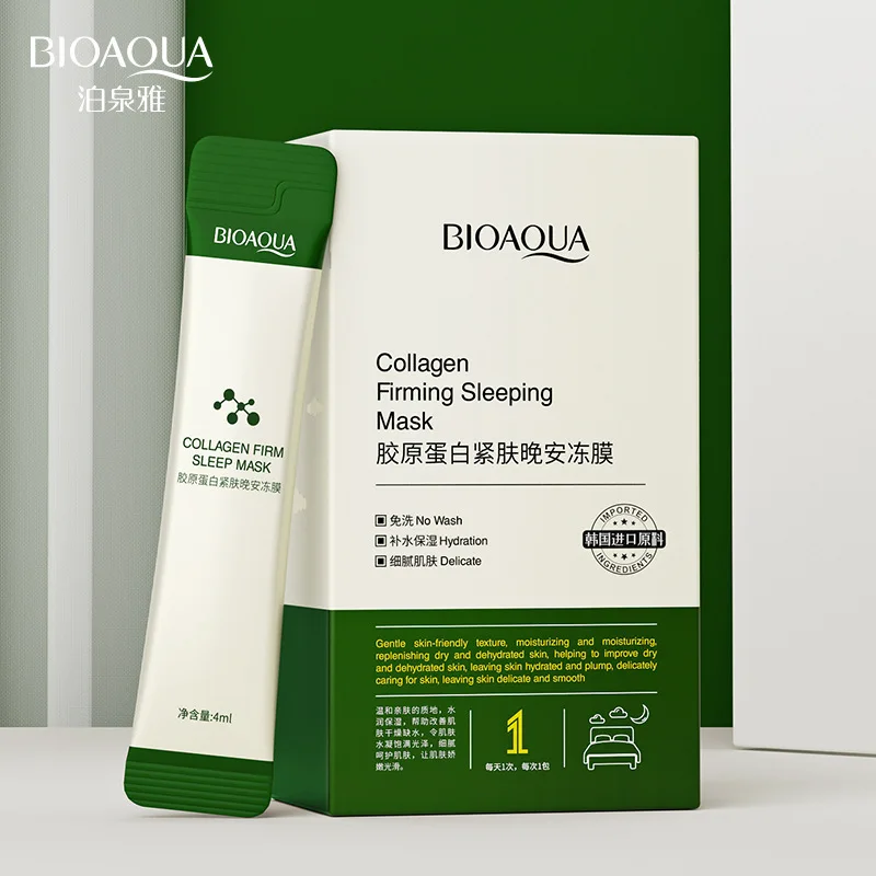 

20PCS/BOX Women Collagen Protein Sleeping Mask Anti-Wrinkle Face Pore Moisturizing Shrink Pore Mask Cream Gifts