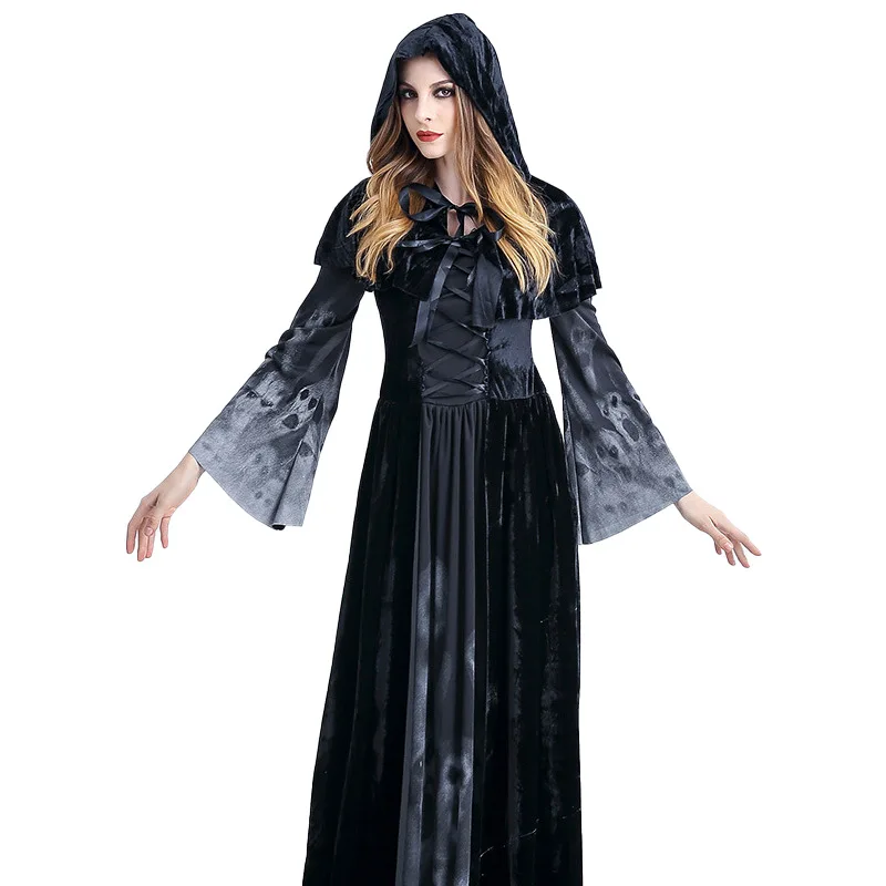

Halloween Adult Grim Reaper Dress Horror Skeleton Vampire Cosplay Costume Stage Bar