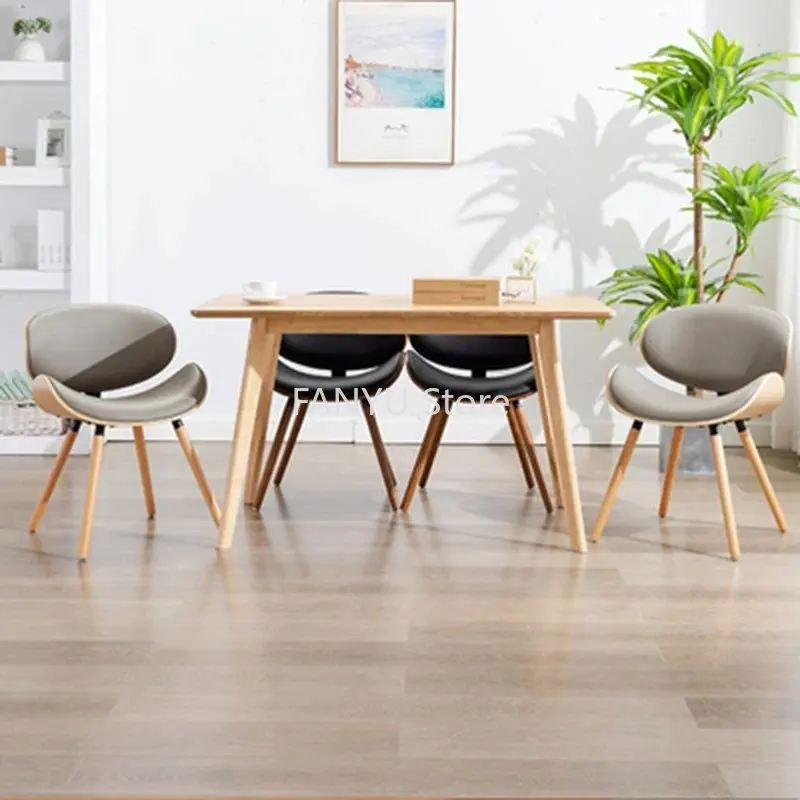 

Minimalist Relaxing Wooden Dining Chairs Backrest Nordic Dining Chairs Creative Design Muebles De Cocina Household Items WZ50DC