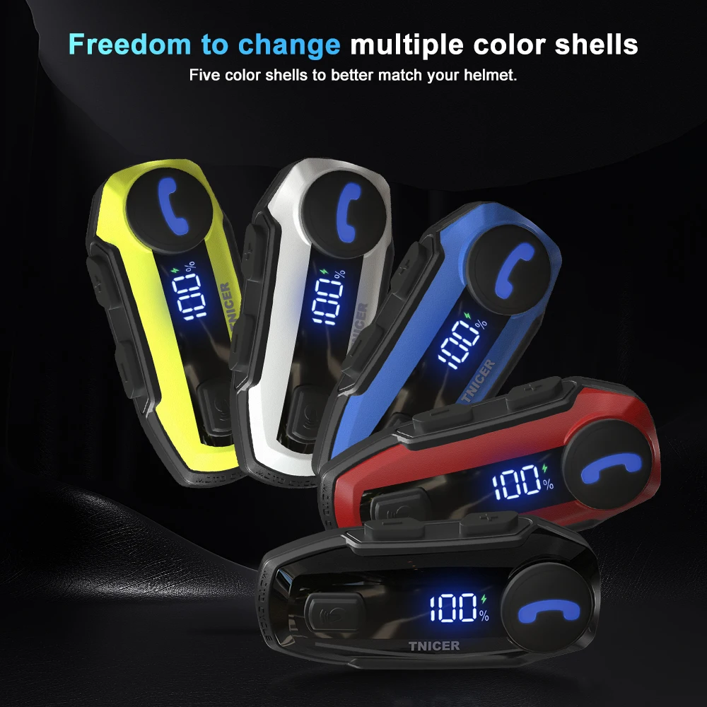 TNICER T6 Bluetooth-гарнитура для мотоциклетного шлема BT5.2 Беспроводные наушники